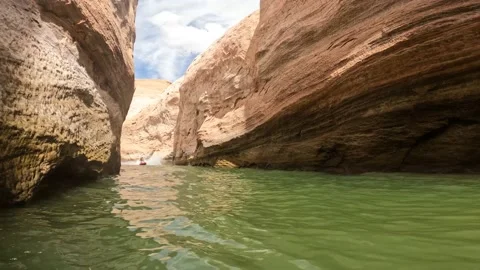 Jet Ski Drive By in the Canyons Stock Footage 221042878