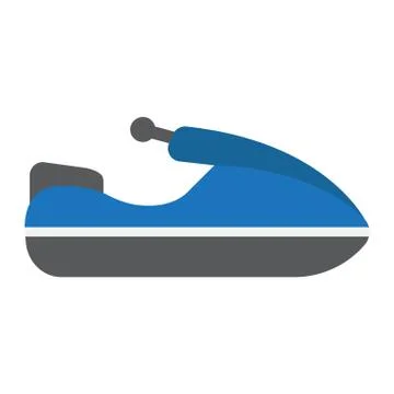 Jet ski flat icon, transport and vehicle Stock Illustration