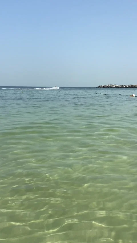 A jet ski is floating on the sea Stock Footage 306089648