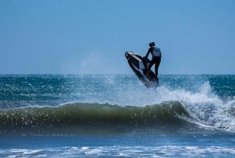 Jet ski flying Stock Photos