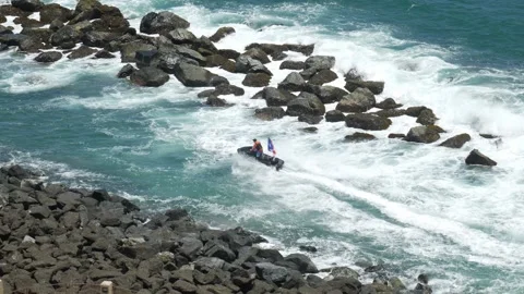 Jet Ski in front of El Morro Castle Stock Footage 202102561