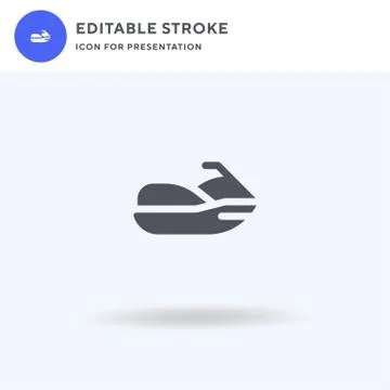 Jet Ski icon vector, filled flat sign, solid pictogram isolated on white, log 스톡 일러스트
