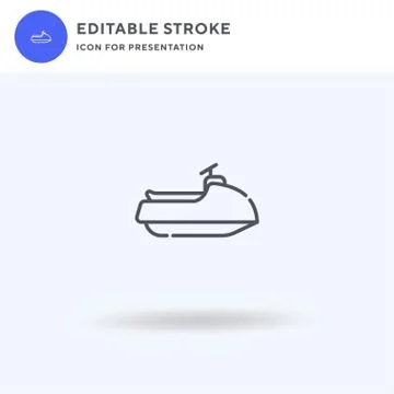 Jet Ski icon vector, filled flat sign, solid pictogram isolated on white, logo Illustrazione stock