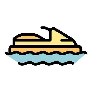 Jet ski icon vector flat イラスト素材