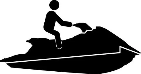 Jet ski icon on white background. Scooter transport water sport sign. Stock Illustration
