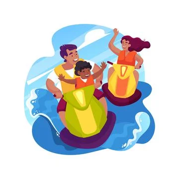 Jet ski isolated cartoon vector illustration. Ilustración de archivo