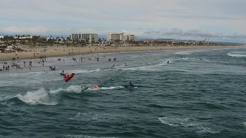 Jet Ski Jumping in Ocean Stock Footage 126942117