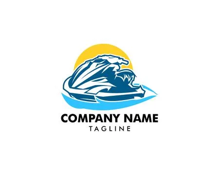 Jet Ski Logo Designs Template Stock Illustration
