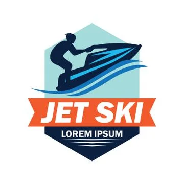 Jet ski logo with text space for your slogan Stock Illustration
