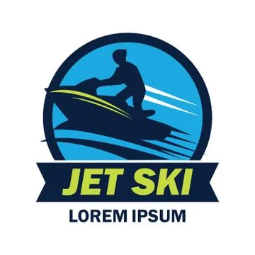 Jet ski logo with text space for your slogan Stock Illustration