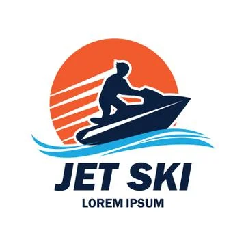 Jet ski logo with text space for your slogan Stock Illustration