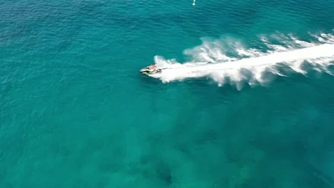 Jet Ski in the Mediterranean. Stock Footage 117990365
