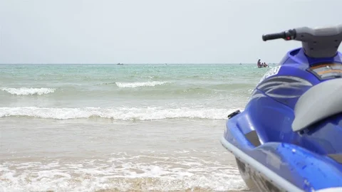 Jet ski by the ocean in 4K Stock Footage 101214553