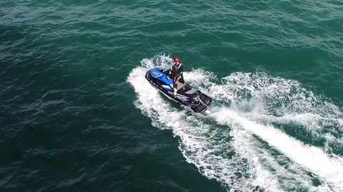 Jet Ski in the Ocean Stock Footage 126941549