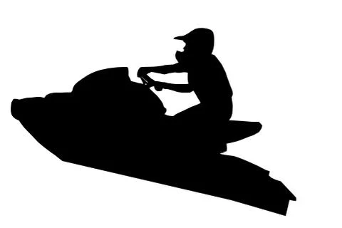 Jet-ski racer jumping Stock Illustration