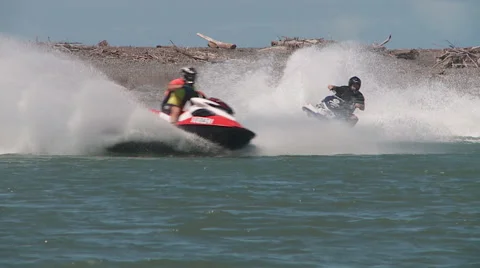 Jet ski racing slow mo Stock Footage 41596404