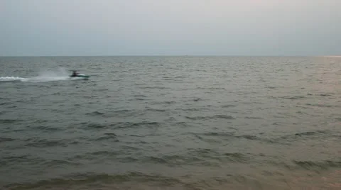 Jet ski on the sea Stock Footage