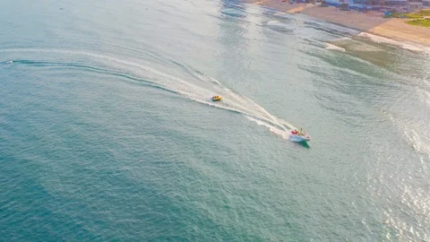 Jet ski on the sea Stock Footage 125412725