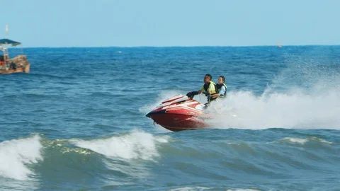 Jet ski on the sea Video stock 125412797
