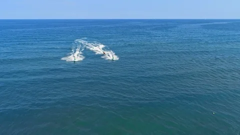 Jet ski on the sea Stock Footage 125412809
