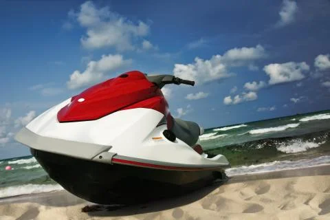 Jet ski shore Stock Photos