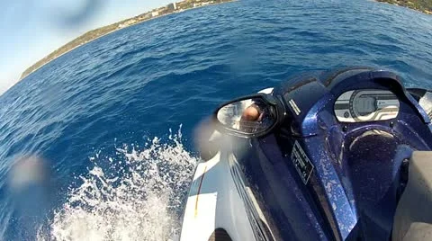 Jet ski side view Video stock 12009717