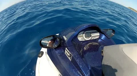 Jet ski top left view Stock Footage