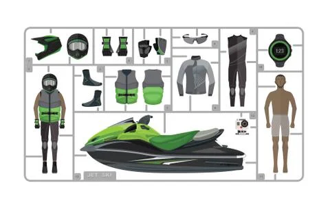 Jet ski vector Illustrazione stock