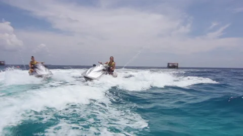 Jet Skiing With Best Friend Stock Footage 48130328