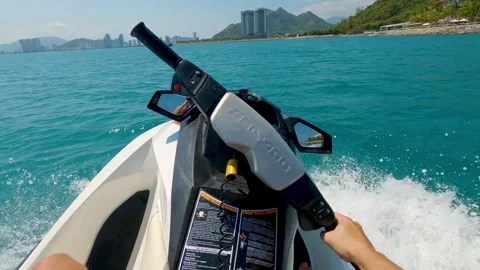Jet Skiing First Person View Stock Footage 290863456