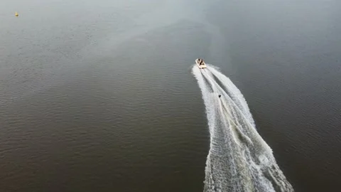 Jet Skiing on the River Exe Stock Footage 157356316
