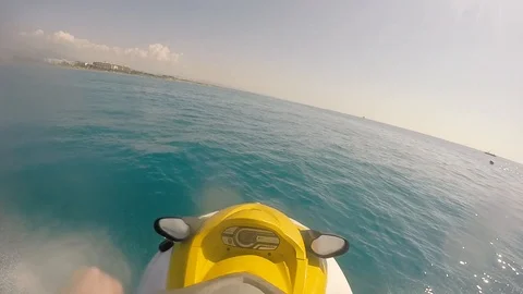 Jet skiing on the sea Stock Footage 101672218