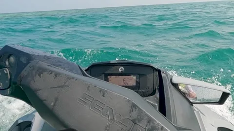 Jet skiing on the sea  Stock Footage 307135437