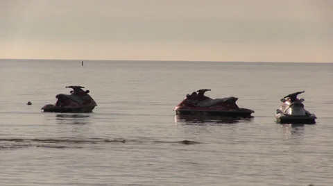 Jet skis floating Stock Footage 37364280