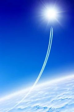 Jet in sky Stock Photos