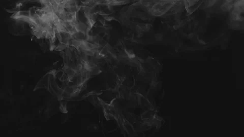 Jet of smoke rises on a black background Stock Footage 200427355