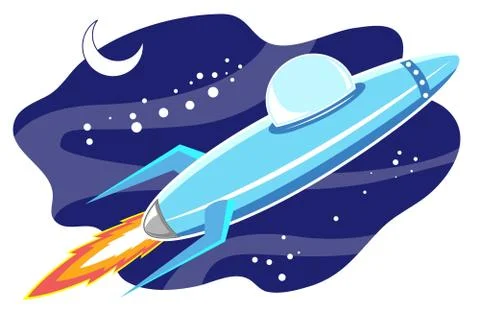 Jet space in sky Illustrazione stock