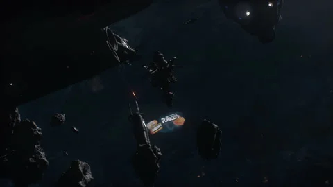 Jet Spaceship Bombs And Explodes The energy sources In Space Combat  01 Vídeos de archivo 220042055