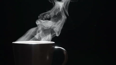 Jet of Steam from a Cup of Coffee HD Stock Footage 342038102