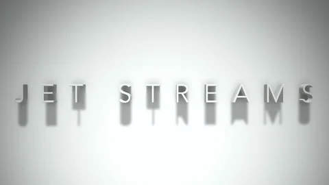 Jet Streams 3D title animation with shadows on a white background Stock Footage 296546799