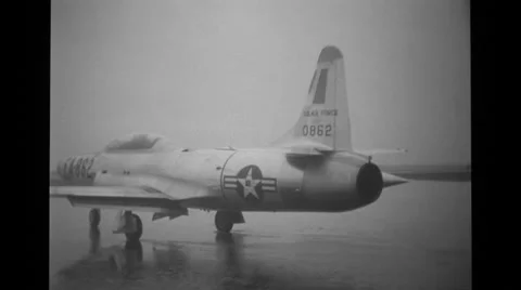 Jet taking off from runway Stock Footage 36423373