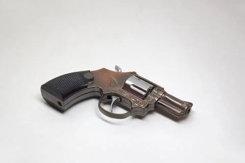 Jet torch cigarette lighter, windproof gas lighter in revolver style design Stock Photos