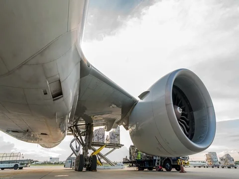 Jet turbine engine - Time lapse Video stock 80609165