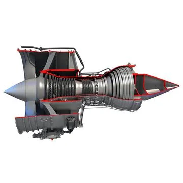 3D Model: Jet Turbofan Engine Cutaway #96453481 | Pond5