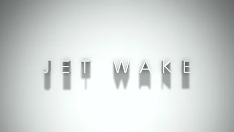 Jet wake 3D title animation with shadows on a white background Stock Footage 297570364