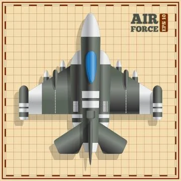 A jet warplane. Stock Illustration