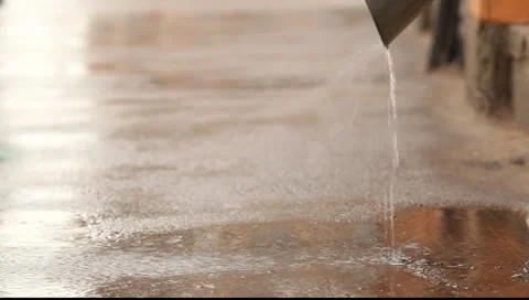 The jet of water from drain, closeup Stock Footage 7712695