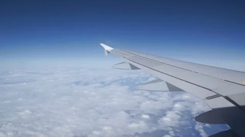 Jet wing and clouds, time-lapse Video stock 8847544
