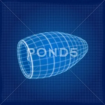 Jet wireframe blueprint Stock Illustration