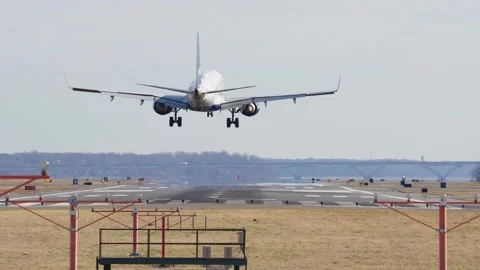 JetBlue Plane Landing Stock Footage 308762986